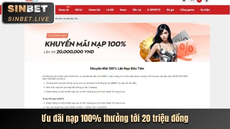 Khuyến mãi beet88 đăng ký nhận 188k tại Sinbet